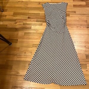 H&M XS Draped Bodycon striped maxi dress